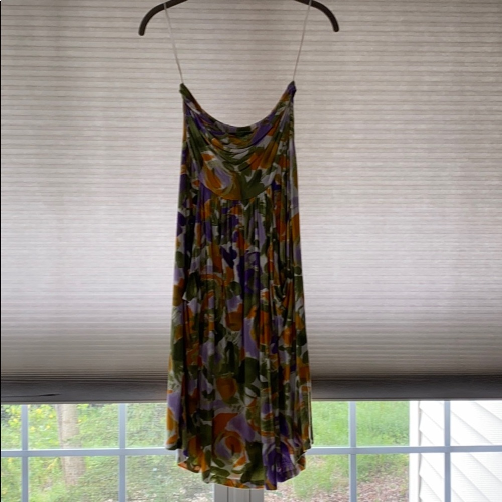 Strapless floral print summer dress!